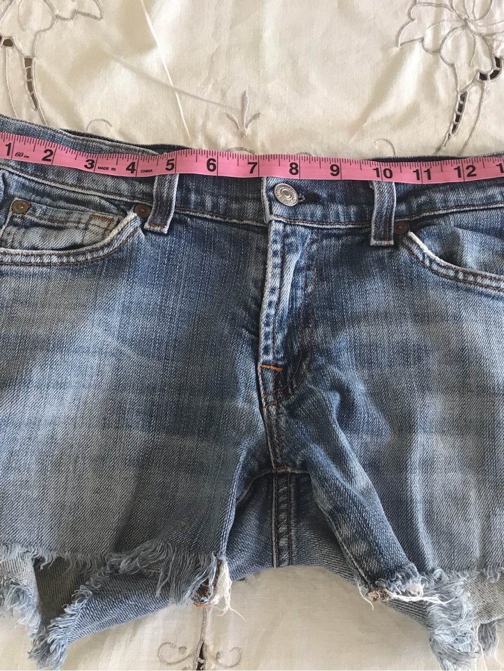 7 For All Mankind Women's Light Blue Denim Cutoff Shorts